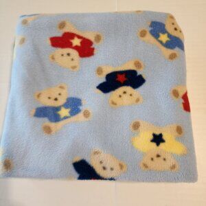 Circo baby blanket blue fleece teddy bear print